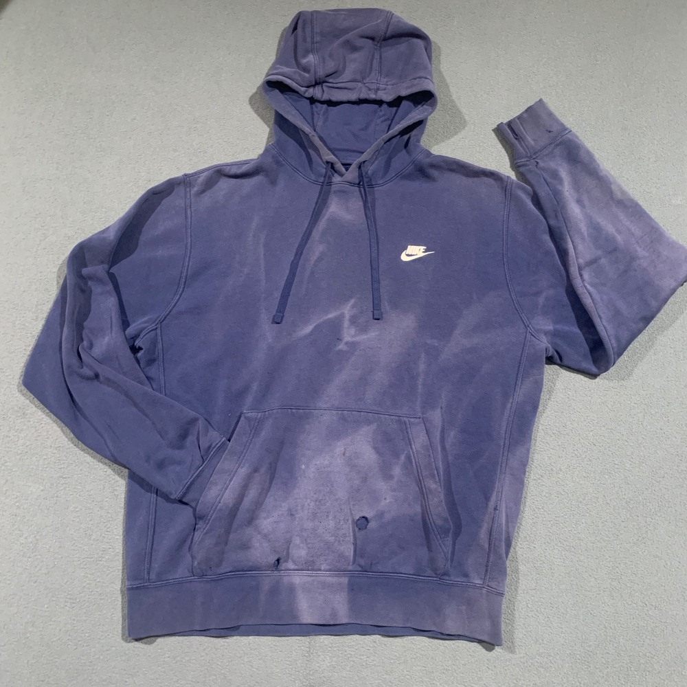 Nike Grunge Pullover Hoodie Blue Casual Comfort Men's Size L